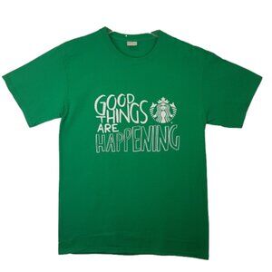 Vintage Starbucks Tee Shirt Medium US M Good Things Happening Statement Quote